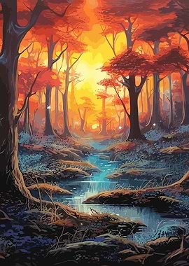 Mystical enchanted forest