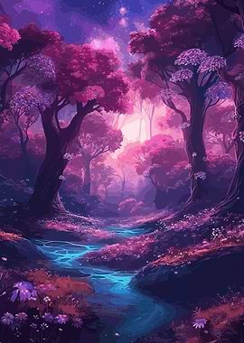 Mystical enchanted forest