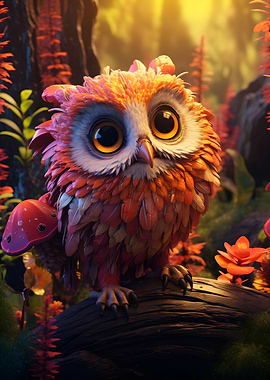 Cute Forest Owl Alien