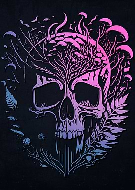 Mushrooms Weed Skull