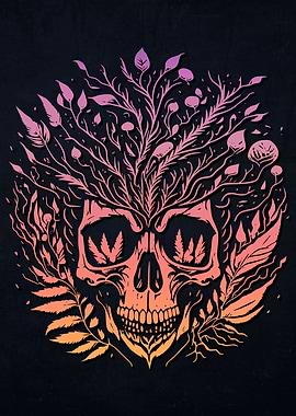 Mushrooms Weed Skull