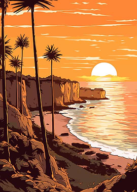 Beach Sunset Landscape