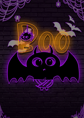 halloween boo neon