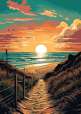 Beach Sunset Landscape