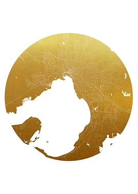 Melbourne Gold White Map