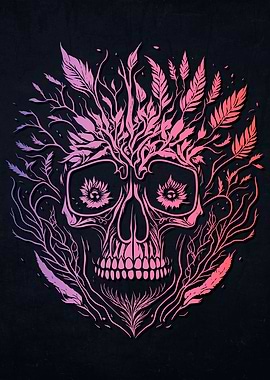 Mushrooms Weed Skull