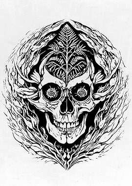 Psychedelic Ink Skull
