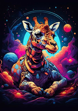 Giraffe Colorful Cosmic