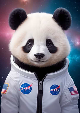 cute panda on space