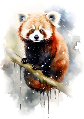 Red Panda Watercolor