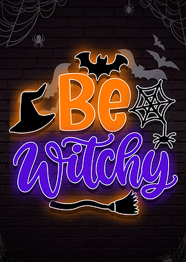 be witchy halloween neon