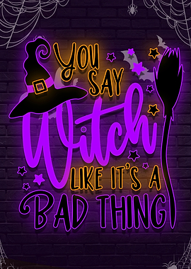 witchy halloween neon