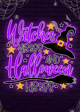 witches halloween neon