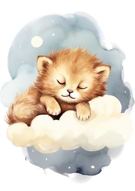 Baby lion sleep