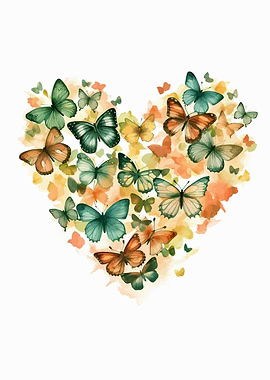 heart with butterflies