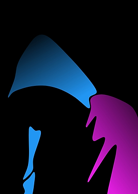 blue and pink hacker