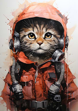 Cat Aviator in Orange