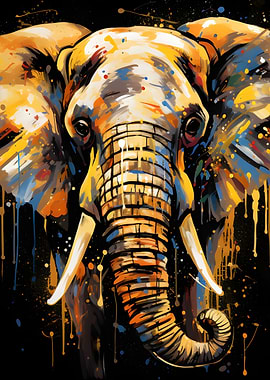 Vibrant Gold Elephant