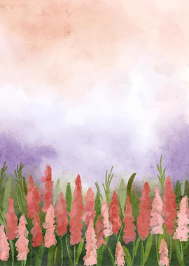 Watercolor Flower Fields
