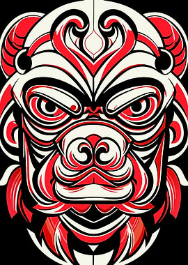 Monkey head black bg