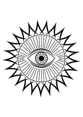 Tattoo eye with rays