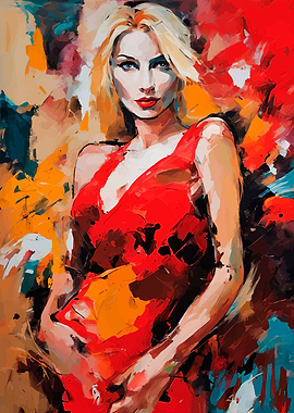 ABSTRACT ART BLONDE GIRL