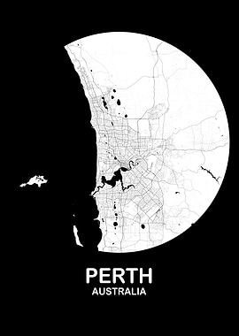 Perth Circular White Map