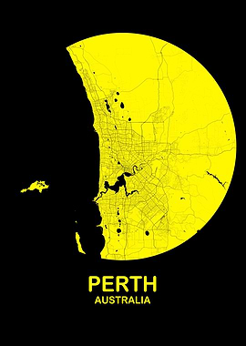 Perth Circular Yellow Map