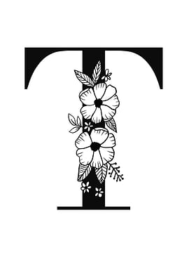 Letter T floral
