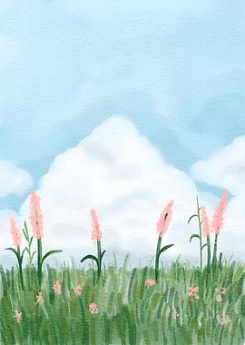 Watercolor Flower Fields