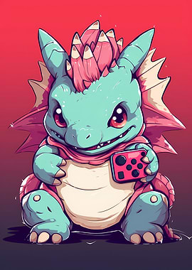 Cute Gamer Dragon