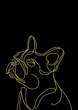 Golden Line Art F Bulldog