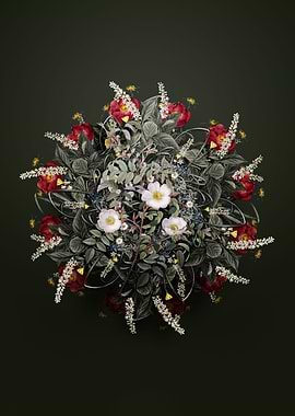 Reddish Rosebush Wreath