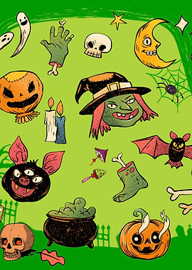 Green Spooky Pattern