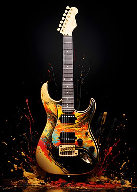 Electric Guitar Splatter