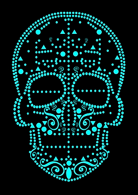 Neon skull for fashion des