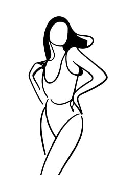 One Line Art Woman