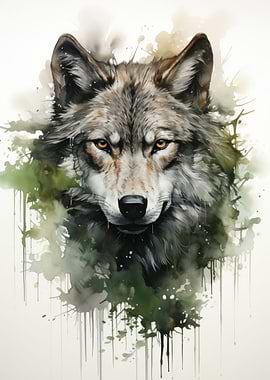 Wolf in watercolor