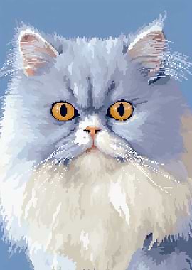 Cute Persian Kitten Pixel