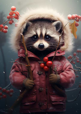 Racoon Cute Cartoon