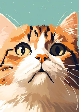 Curious Cat Pixel Art