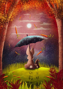 rabbit carrot rain