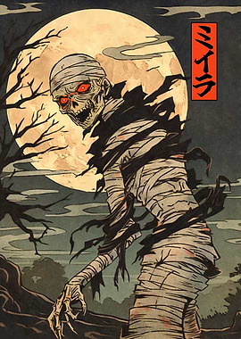 Spooky Mummy Woodblock