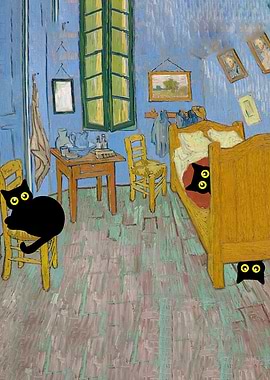 BLACK CAT MONET bedroom