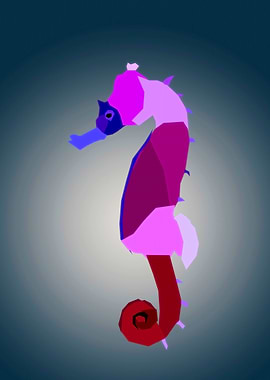 Colorful Seahorse Portrait