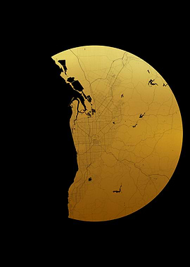 Adelaide Gold on Black Map