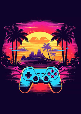 Gaming Controller Neon