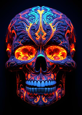 Vibrant Colorful Skull