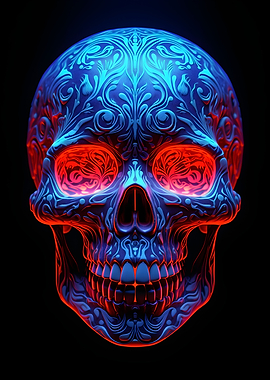 Blue Red Skull