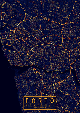 Porto Map City At Night